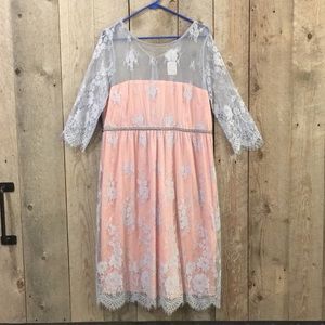 ASOS Maternity pink gray lace dress 12